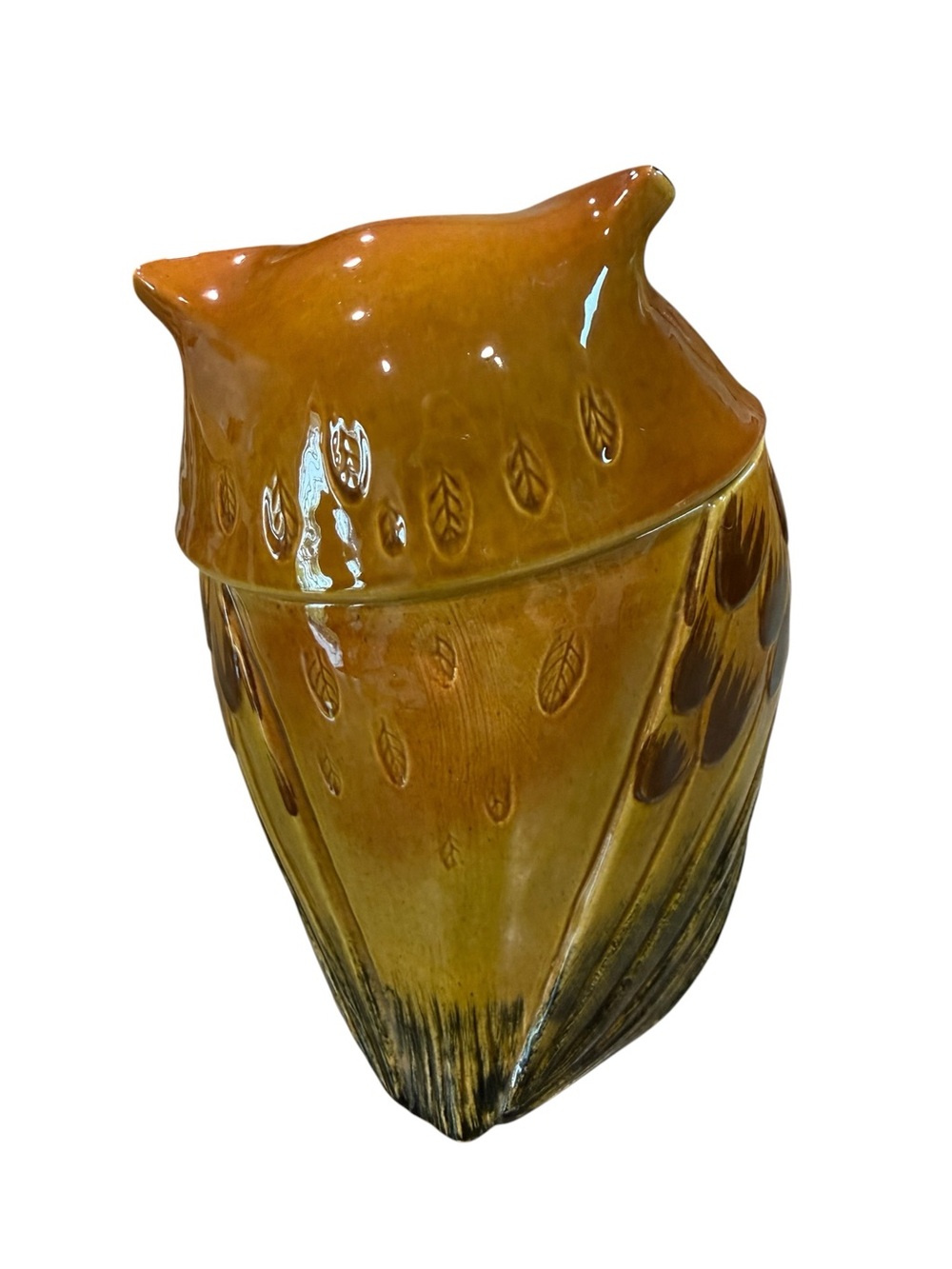 Metlox Poppy trail Ceramic Owl Cookie Jar MCM USA Made Brown Glazed  10 inches - Picture 3 of 8